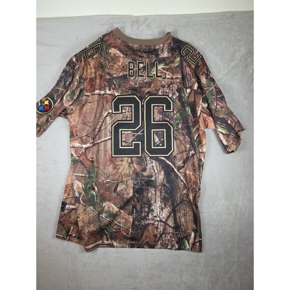 Pittsburgh Steelers Jersey Adult 56 Camouflage LeVeon Bell Nike On Field Real Tr - Picture 9 of 10